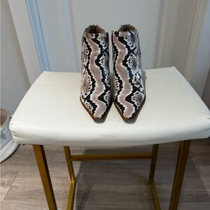 Vince Camuto Delsimba Snakeskin Embossed Leather Ankle Bootie